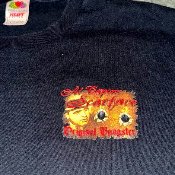 Fruit Of The Loom T-Shirt Mens L Black Original Gangster AL Capone Scarface - Picture 4 of 7